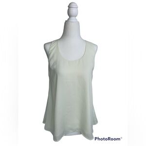 PLA By Plastic Island White Keyhole Tank Top sz S